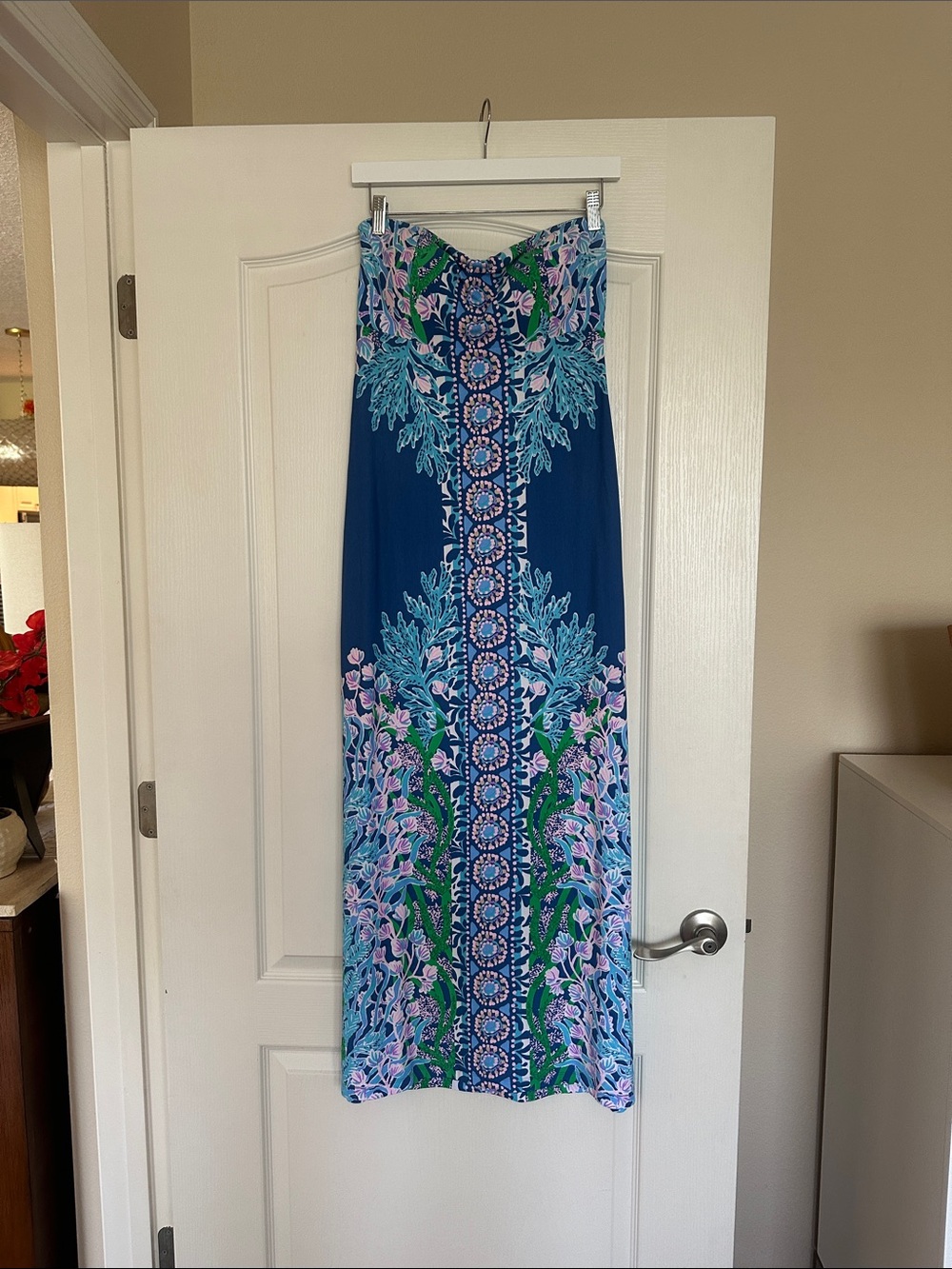 Lilly Pulitzer Blue Floral Maxi Dress